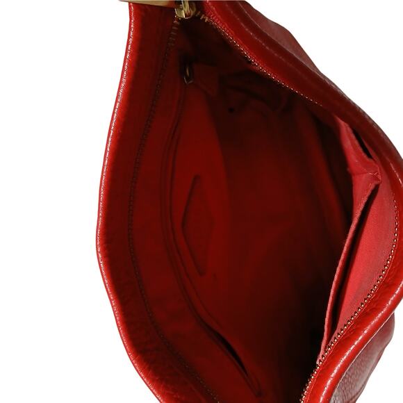 Fossil Pebbled Leather Expandable Crossbody Bag- Red - Picture 9 of 15